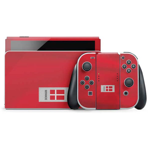 Denmark Soccer Flag Nintendo Switch OLED (2021) Skin